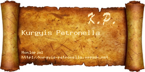 Kurgyis Petronella névjegykártya