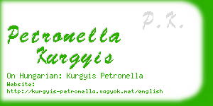petronella kurgyis business card